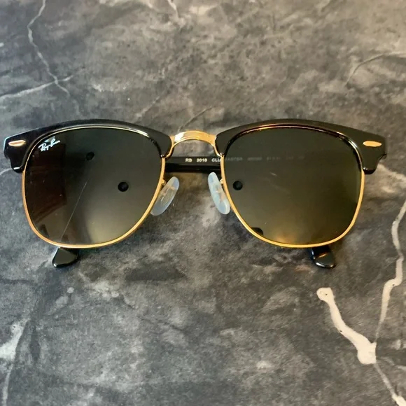 Ray-Ban 3016 Clubmaster Black Gold Tortoise Classics Sunglasses Black Gold - Picture 9 of 16
